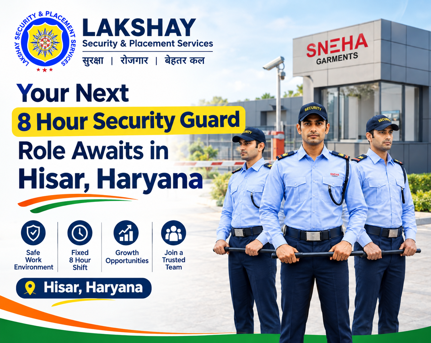 Your Next 8 Hour Security Guard Role Awaits in Hisar, Haryana