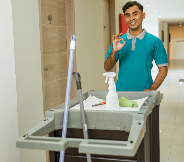  Providing skilled staff for cleanliness, hygiene, and organized spaces.